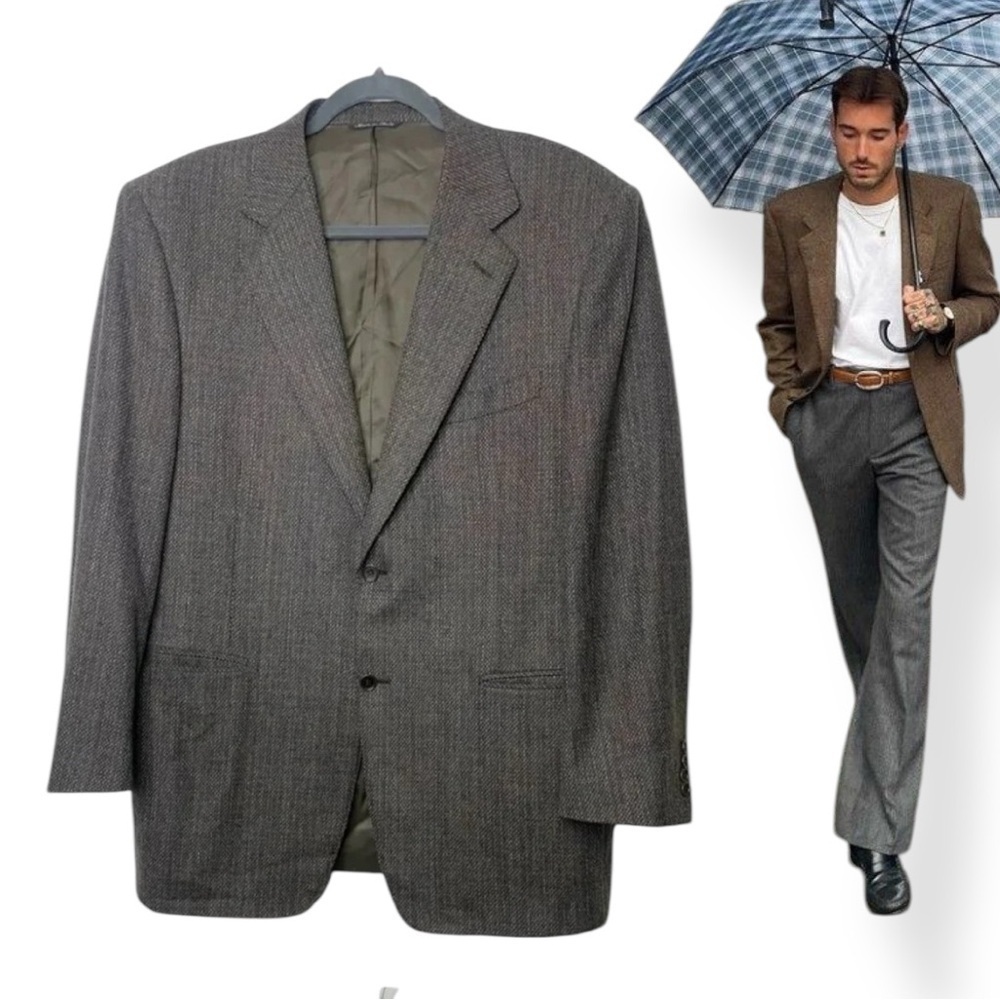 CANALI Henry Singer Wool Cashmere Blend Sport Coat Blazer Size 52 7 R